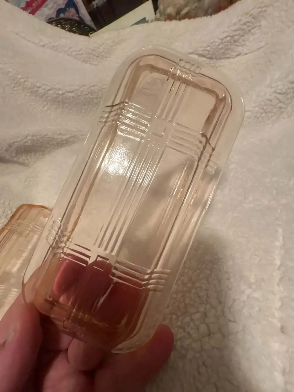 Hazel Atlas Criss Cross Pink Depression Glass Butter Dish